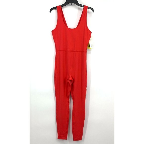 All in Motion Bodysuit Brushed Sculpt Red Scoopneck Sleeveless Jumpsuit - Picture 2 of 10